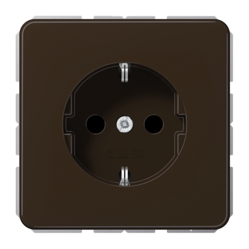 Розетка JUNG CD 500, скрытый монтаж, с заземлением, коричневый