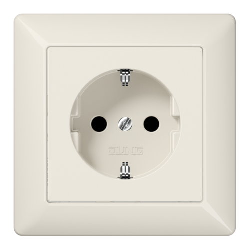 Розетка JUNG AS 500, скрытый монтаж, с заземлением, бежевый