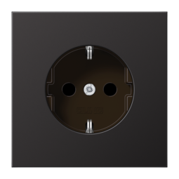 Розетка JUNG LS METAL, скрытый монтаж, с заземлением, алюминий темный