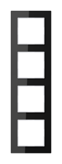 Рамка 4 поста JUNG A CREATION, черное стекло