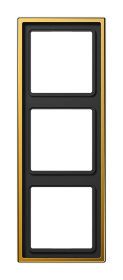 Рамка 3 поста JUNG LS METAL, золотой