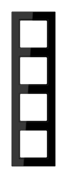 Рамка 4 поста JUNG A 550, черный блестящий